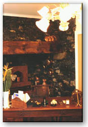 The reception desk with maps and tour guide info.